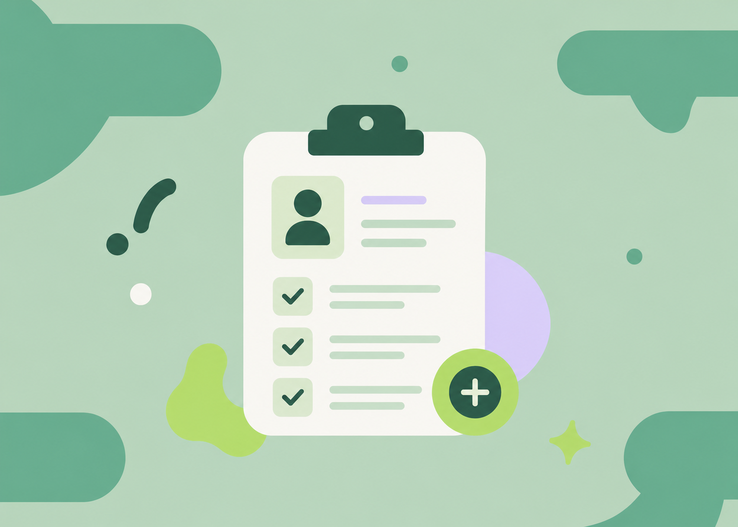 Illustration of a rental application with a checklist and ID