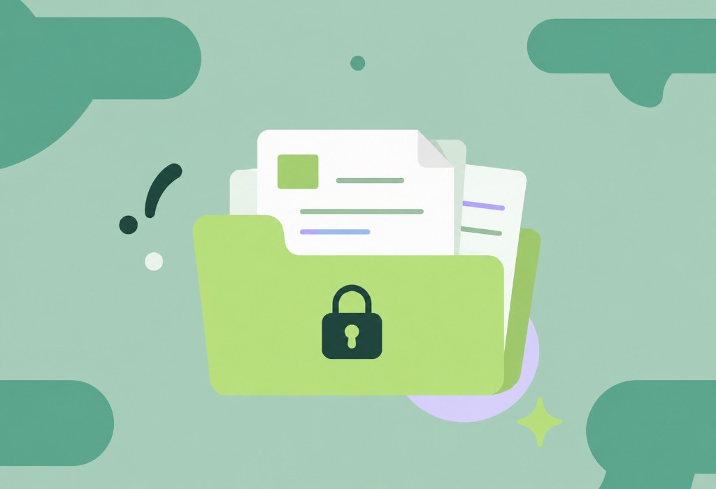 Illustration of a secure document folder with a lock
