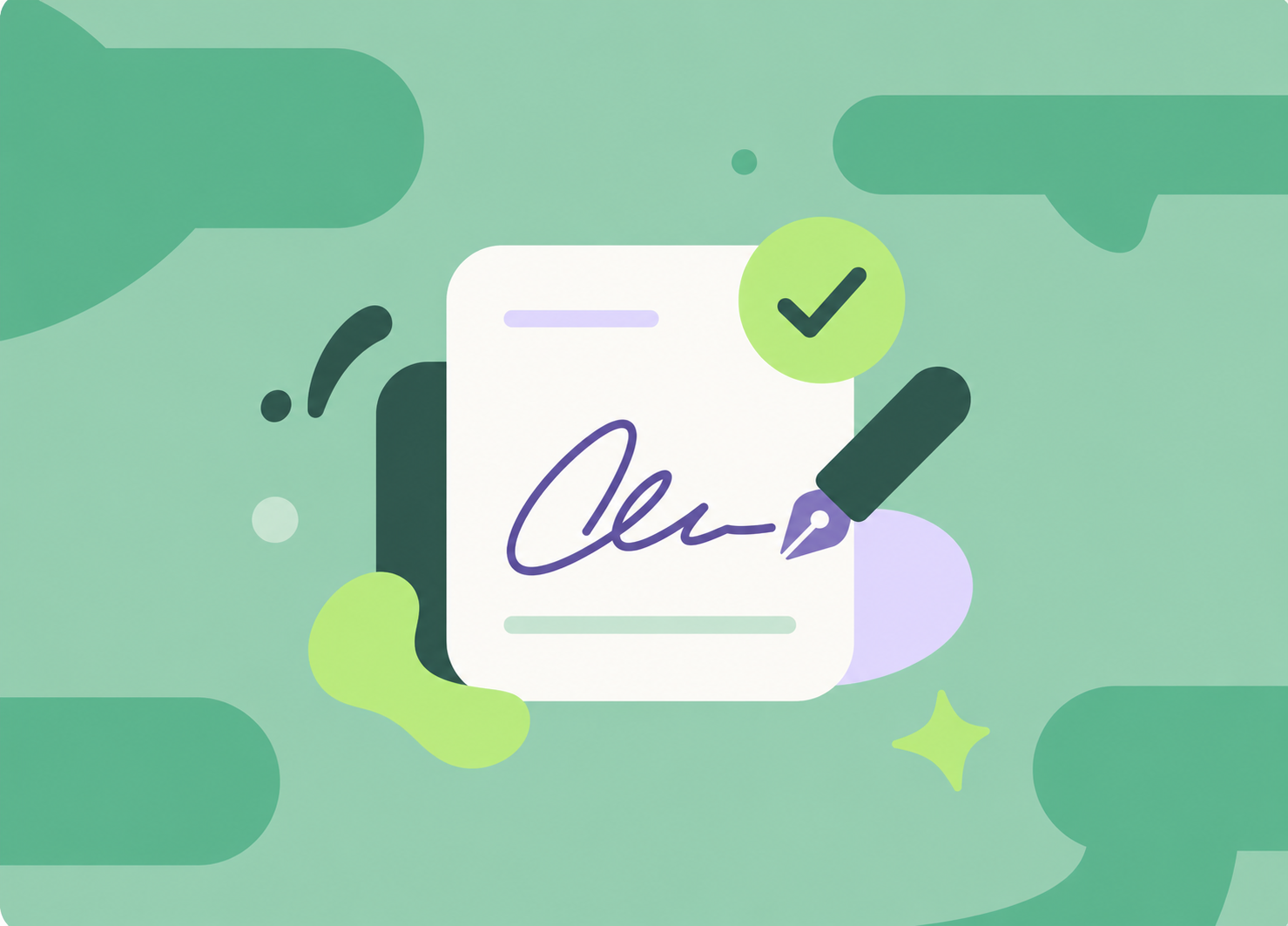 Illustration of signing a lease document